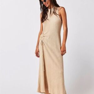 Free People Beige Knit Sleeveless Dress